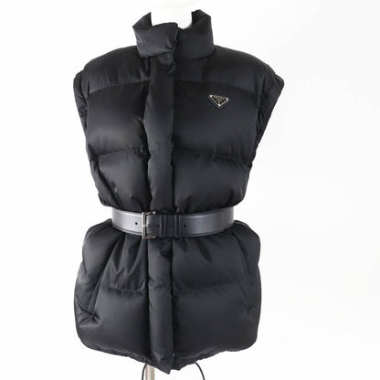 Prada 2023 29l805 Re-nylon 2-way Down Vest/down Jacket With Sleeve Sheep Fur