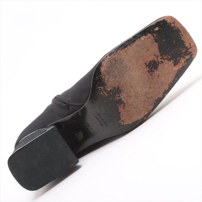 Gucci Satin And Leather Short Boots Women's 36 C 104 0252 Black Made In Italy