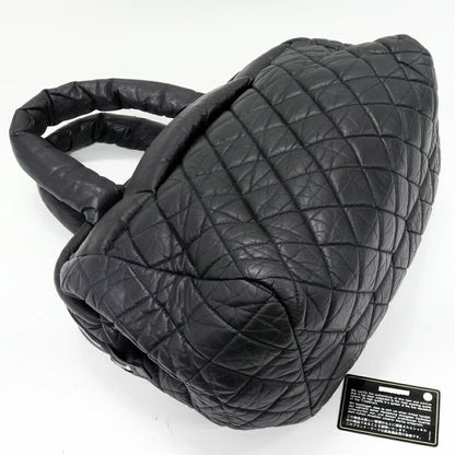 Chanel Hand Tote Bag Boston Bag Coco Cocoon Boston Leather Black X Bordeaux