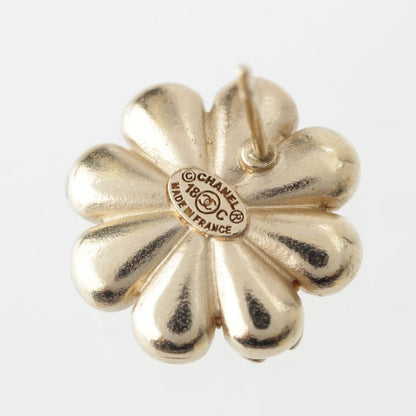 Chanel 18C GP Coco Mark Flower Motif Earrings Accessories Gold