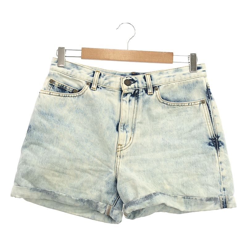 Saint Laurent Paris | 2016 | Bleached Denim Shorts | 26 | Indigo | Women
