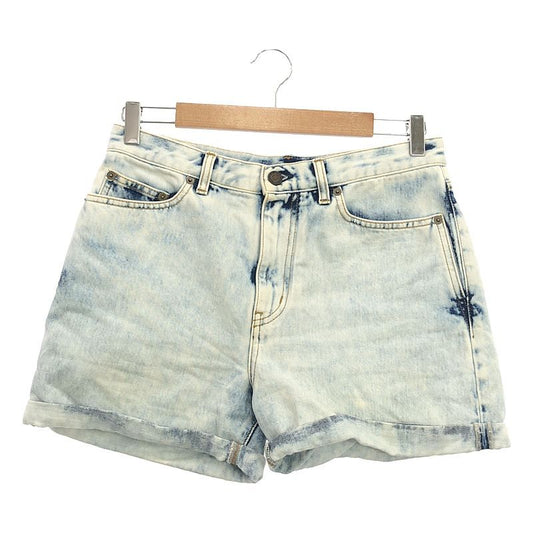 Saint Laurent Paris | 2016 | Bleached Denim Shorts | 26 | Indigo | Women