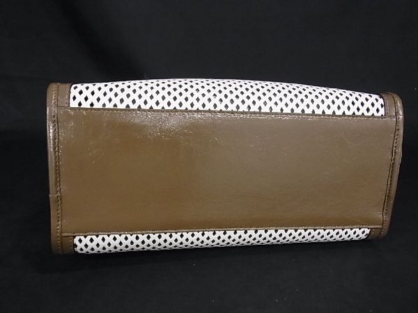 Fendi Peekaboo Defender Leather Bag Cabas White And Brown Al3023