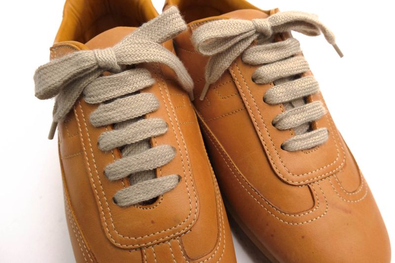 Hermes Shoes Sneakers Shoes Low Cut Ladies Women Leather Genuine Brown Quick H