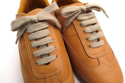 Hermes Shoes Sneakers Shoes Low Cut Ladies Women Leather Genuine Brown Quick H