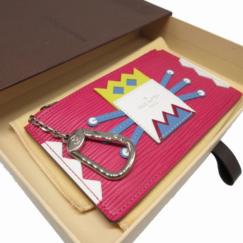 Louis Vuitton Epi M60788 Pochette Cles Tribal Mask Pink Coin Case Wallet 2274