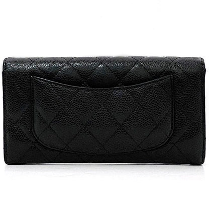 Chanel Bifold Long Wallet Black Matelasse Ap0241 Excellent Condition Wallet