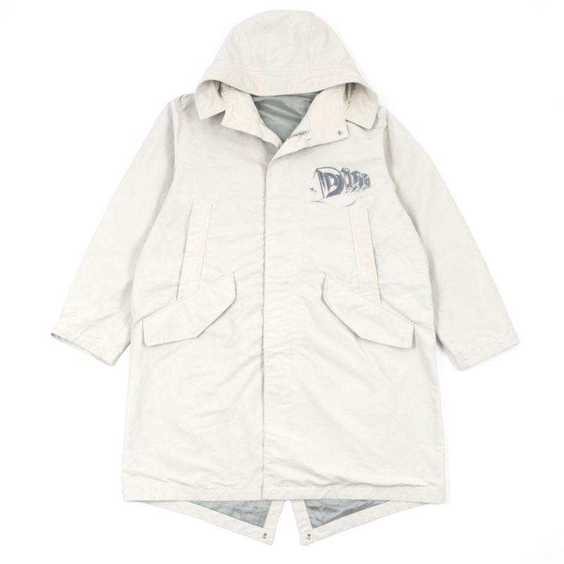 DIOR Homme 23AW 39c308a5834 Back Print Hooded Technical Cotton Double Zip Up