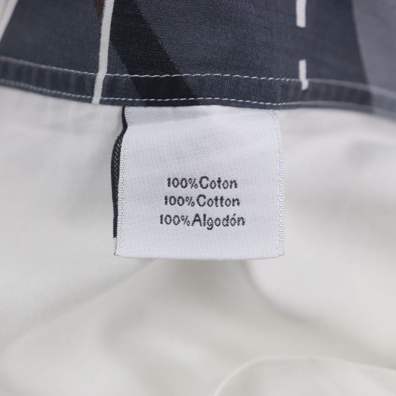 Hermes Mosaic Giant Cotton Serie Button Back Print Long Sleeve Shirt White