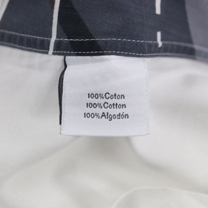 Hermes Mosaic Giant Cotton Serie Button Back Print Long Sleeve Shirt White