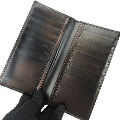 Cartier Bifold Long Wallet Leather Black Everyday Small Item Simple Elegant