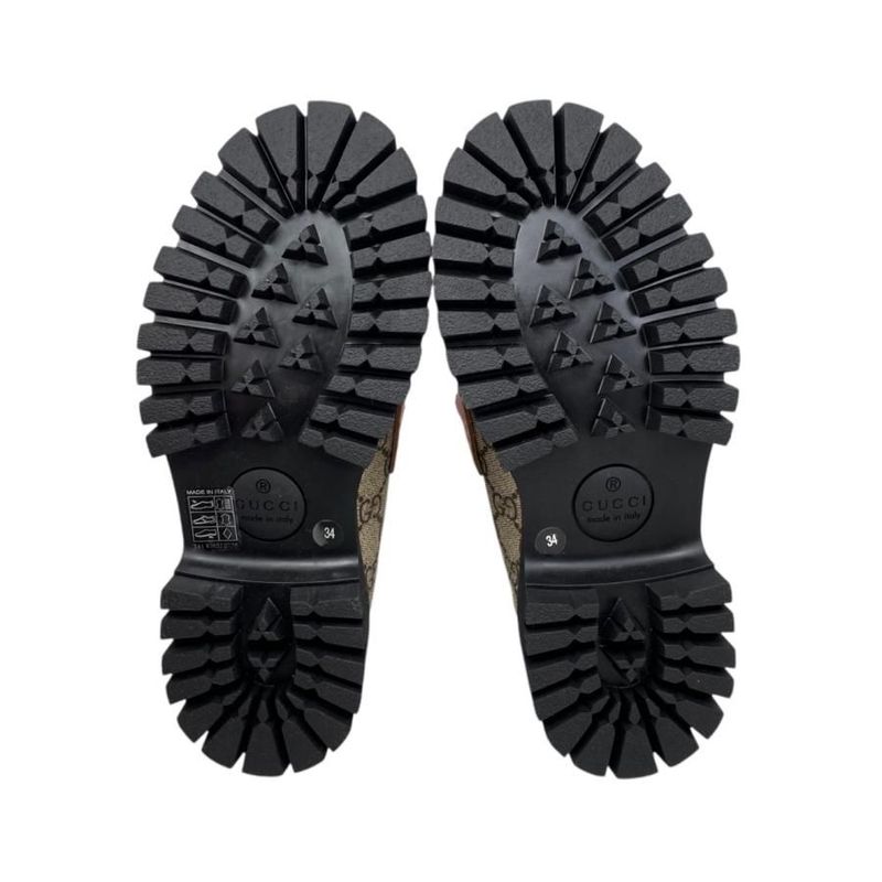 Gucci Loafer GG Supreme Bee Embroidery 727170 34 Size Flower Multicolor Beige