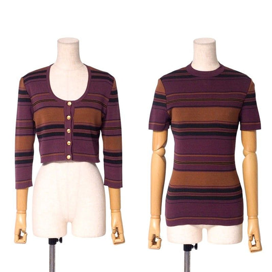 Gucci Ensemble Size M Knit Short Length Cardigan Short Sleeve Sweater Tops