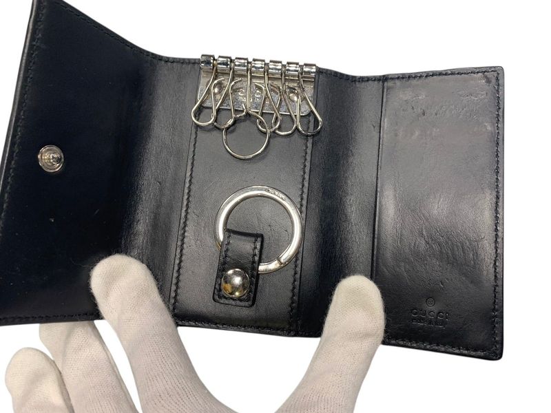 2665 Gucci GG Gucci Guccissima 6-Ring Key Case with Key Ring 473824 Leather Pre-Owned