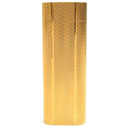 Cartier Oval Herringbone Pattern All-over Roller Type Gas Lighter Smoking Goods