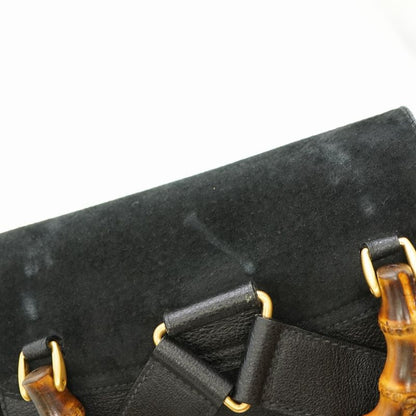 Gucci Bamboo Backpack Daypack Suede Black 0182gucci Suede Vintage