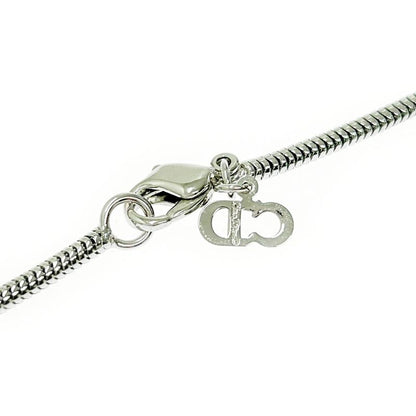 Christian Dior Metal Rhinestone Pearl Necklace Women Silver 322750 Necklace