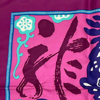 Hermes Dragon Silk Scarf Purple With Box