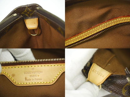 Authentic Louis Vuitton LV Cabas Mezzo Monogram Shoulder Bag Tote Bag Brown