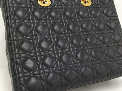 Christian Dior Lady Dior Large Handbag Cannage Leather Black