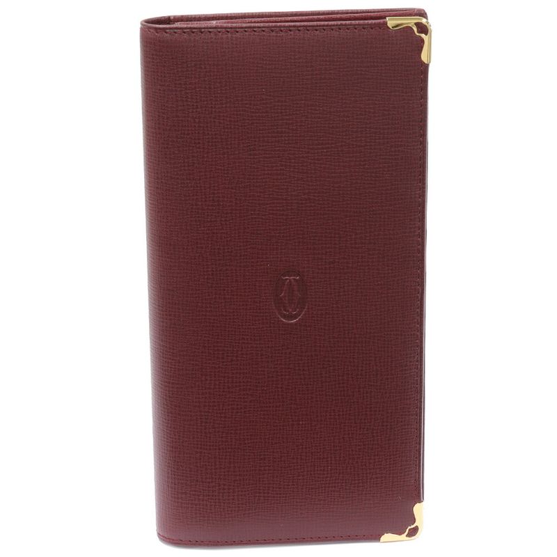 Cartier Long Zipper Wallet With Coin Purse Mastline Calf Bordeaux L3000168