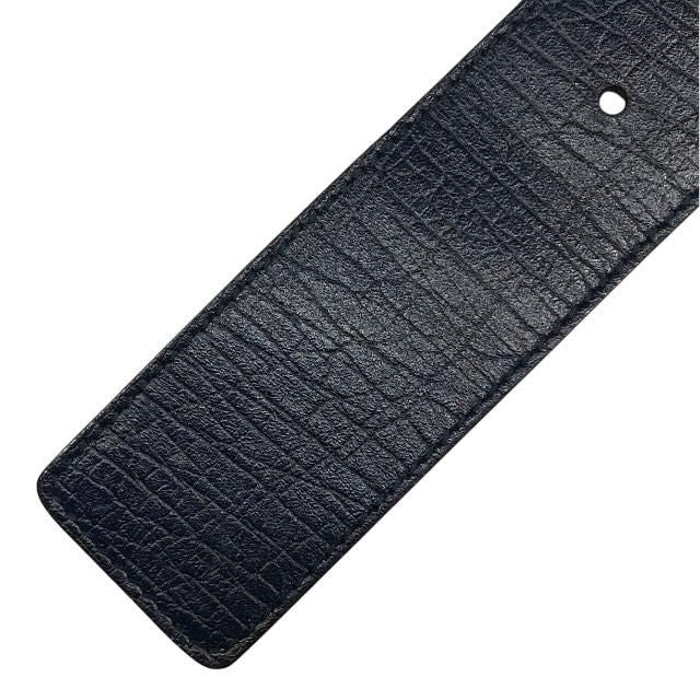Gucci 114984 Belt Accessories Small Interlocking G Stripe Leather Canvas Navy