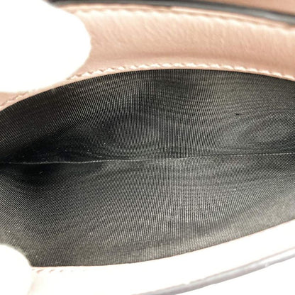 Gucci 388679 2067 Striped Ribbon Long Wallet Pink Beige Leather Women