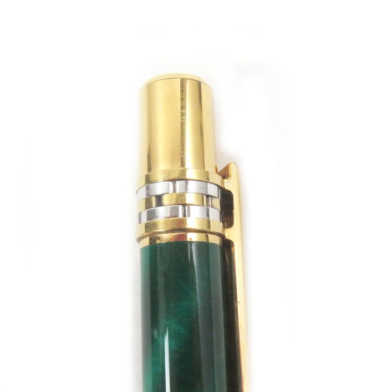 Cartier Panthère Malachite Douvre C Marble Pattern Twist Ballpoint Pen Green