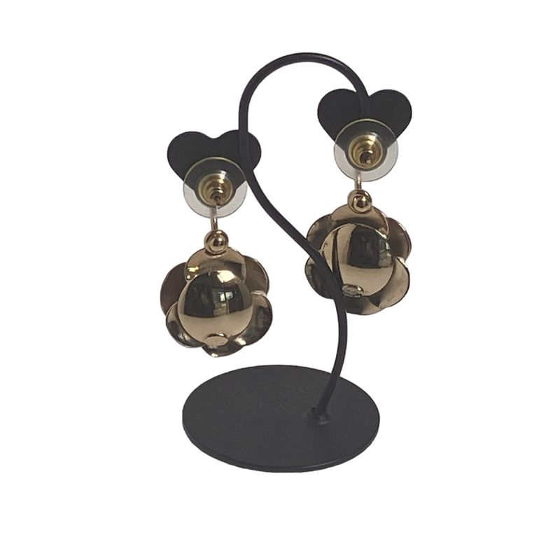 Chanel Coco Mark 02P Large Shaking Hoop Earrings Camellia Earrings Chanel