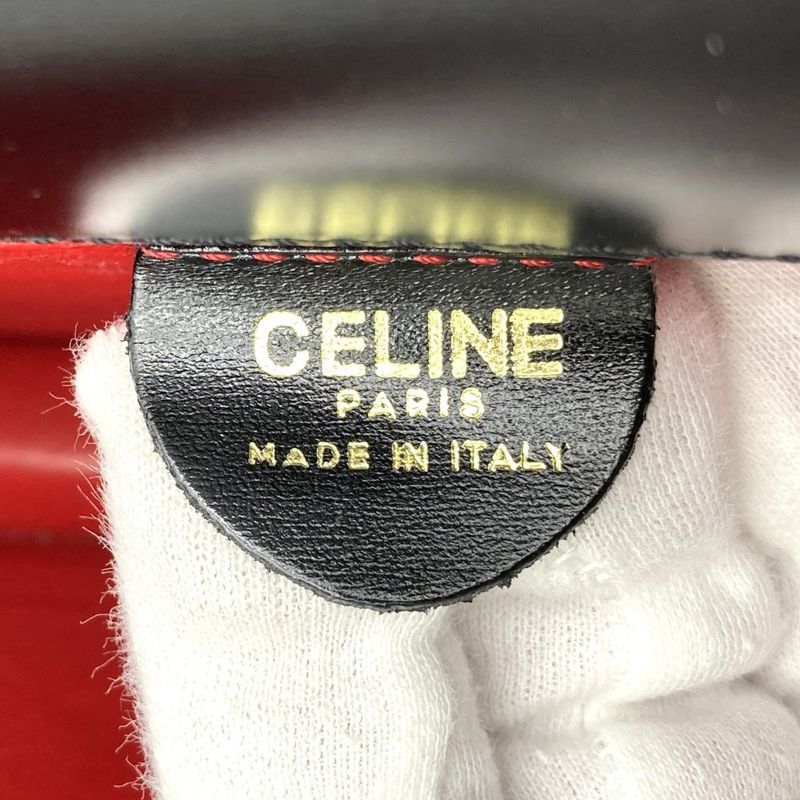 Celine Handbag Leather Vintage Black Gancini Leather Women