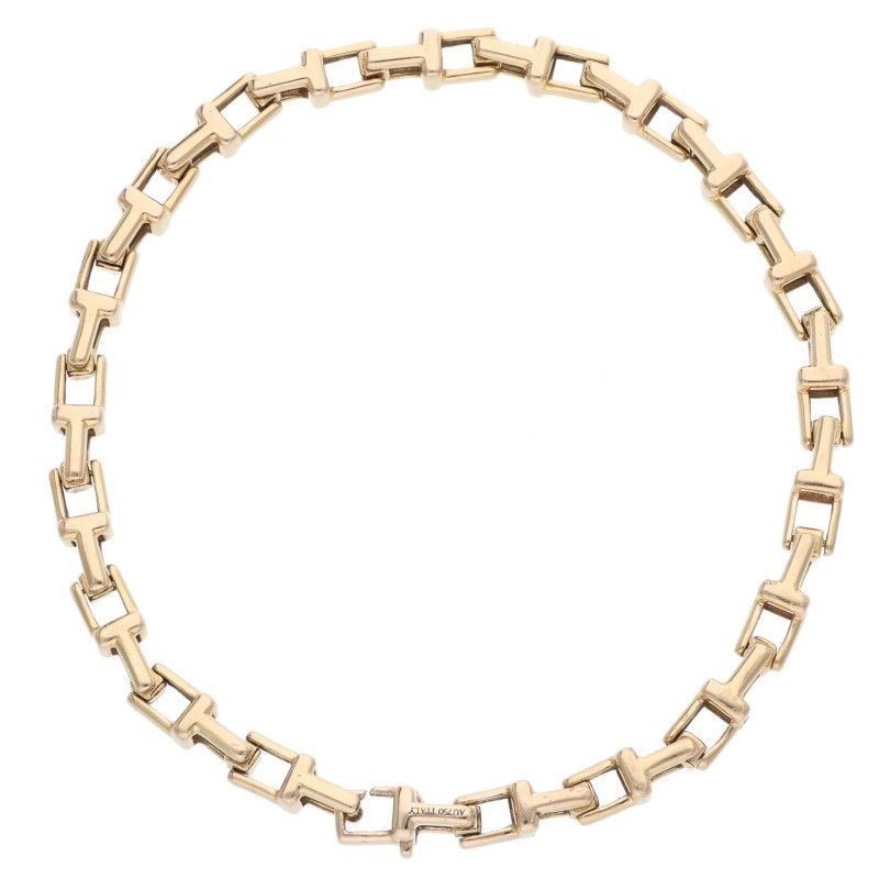 Tiffany & Co T Narrow Chain 18K Pink Goldt Narrow Chain Bracelet Men's M