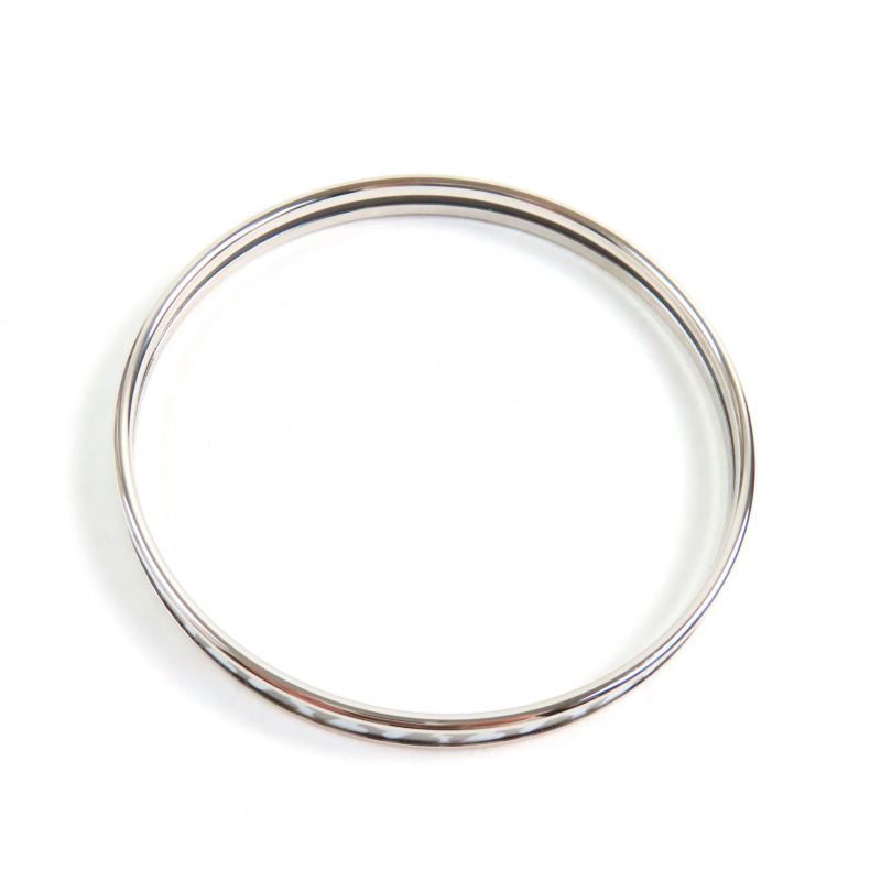 Hermes Carte À Jouet Orfevre Blanc Platine Blanc Current Enamel Bracelet Bangle