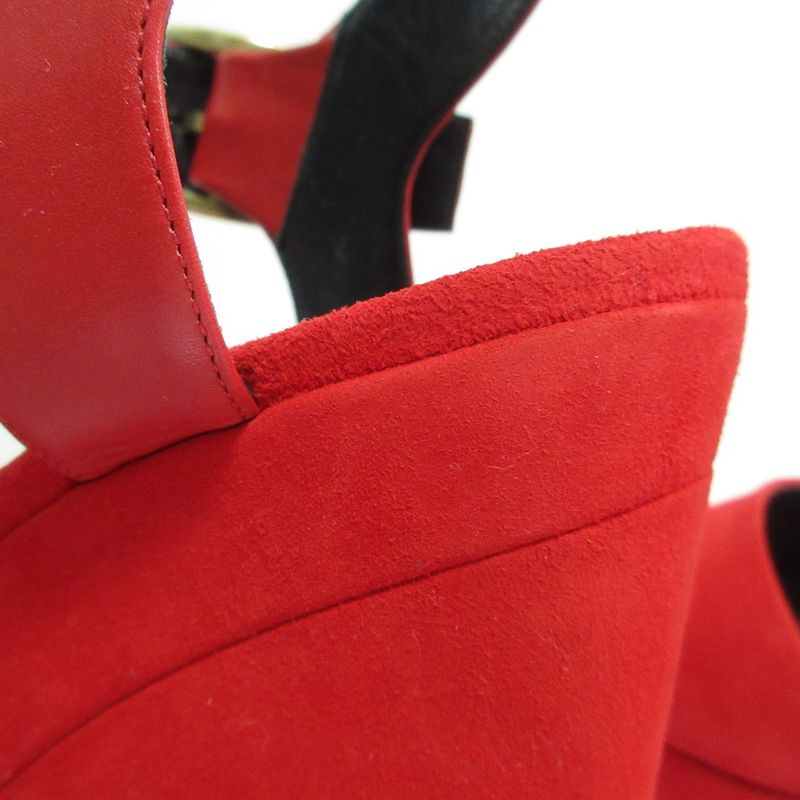 Celine Phoebe Period Ankle Strap Suede Chunky Heel Sandals Size 36 Approx 23cm