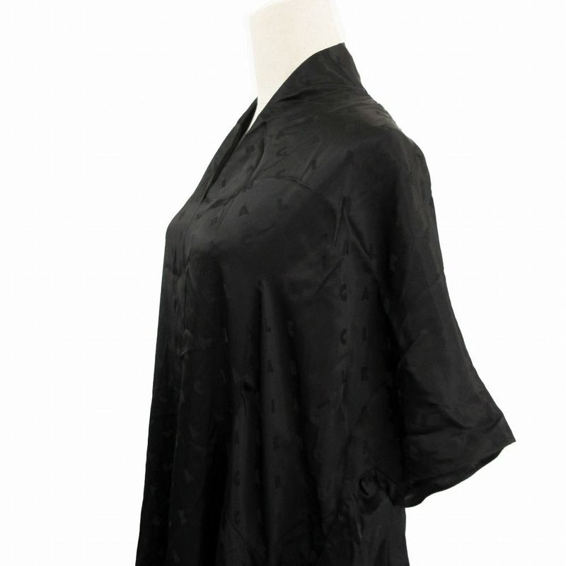 23ss Balenciaga Logo Allover Asymmetrical Shirt Dress Size M 725717 Tn005 Women