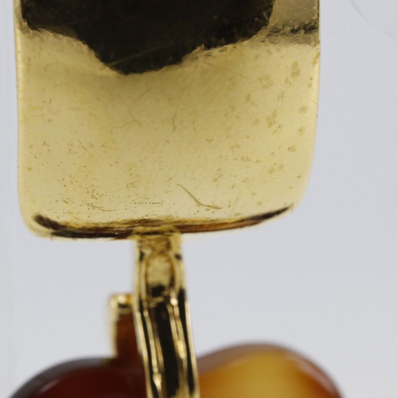 Chanel Coco Heart Clover Vintage Gold Plated X Plastic Brown 95P Ladies 36.0g