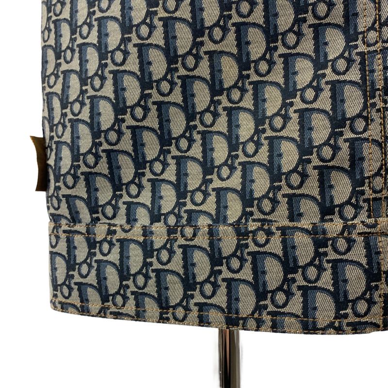 Christian DIOR | Total Pattern Oblique Jacquard Logo Button Back Slit Skirt |