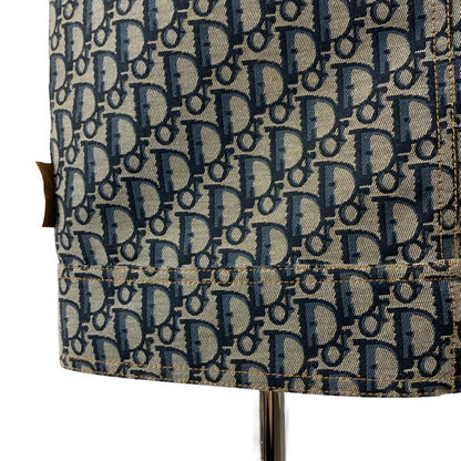 Christian DIOR | Total Pattern Oblique Jacquard Logo Button Back Slit Skirt |