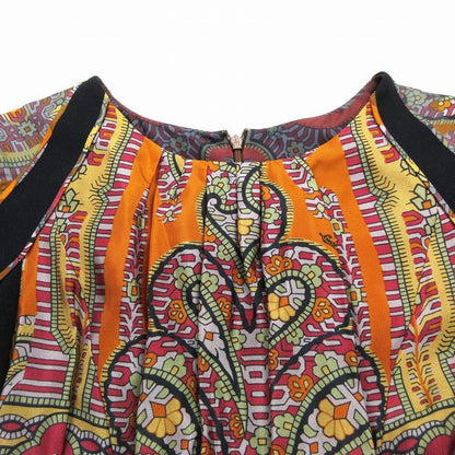 Louis Vuitton Rw092a Wpdr18cur Silk Paisley Pattern Dress Short Sleeves Red
