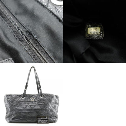 Chanel On The Road Coco Mark A48019 Leather Black Women's Tote Bag