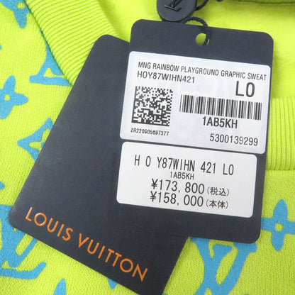 Louis Vuitton 2023 100% Cotton Monogram Print Allover Sweatshirt Lime Green L