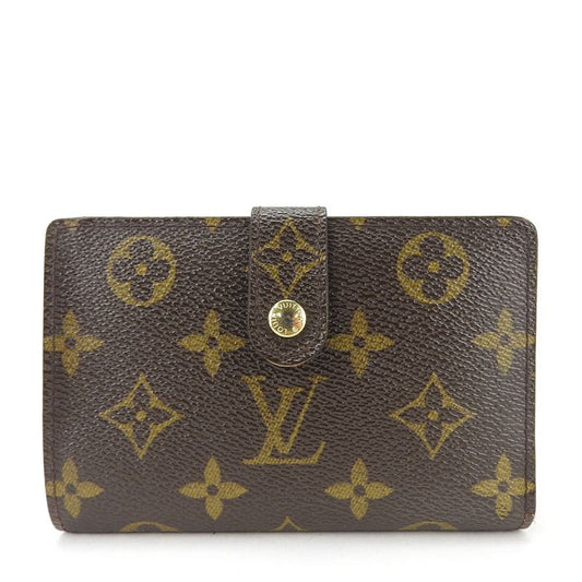 Louis Vuitton Bifold Wallet Portefeuille Viennois M61674 Monogram Brown Gold