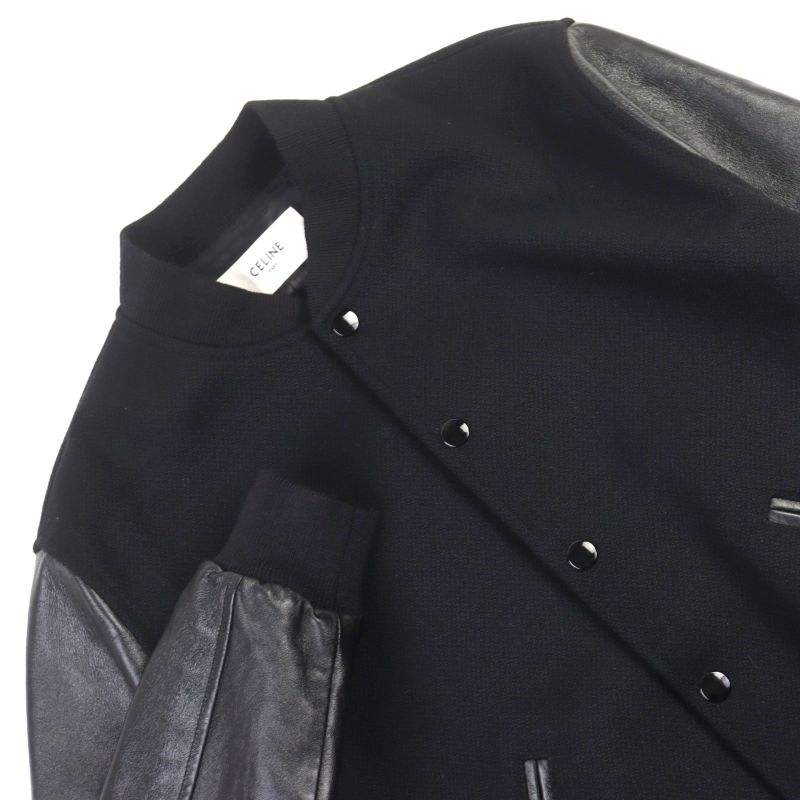 Celine 22AW 2v09m896c BOY DOLL Teddy Jacket Boy Doll Back Logo Leather Cutting