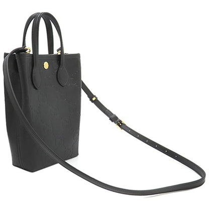 Gucci 2way Bag GG Super Mini Bag Leather Black Gold Hardware Black Handbag