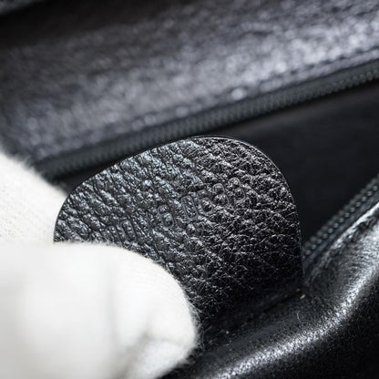 Gucci Bamboo Shoulder Hand Bag Leather Black With Strap Black 0056gucci