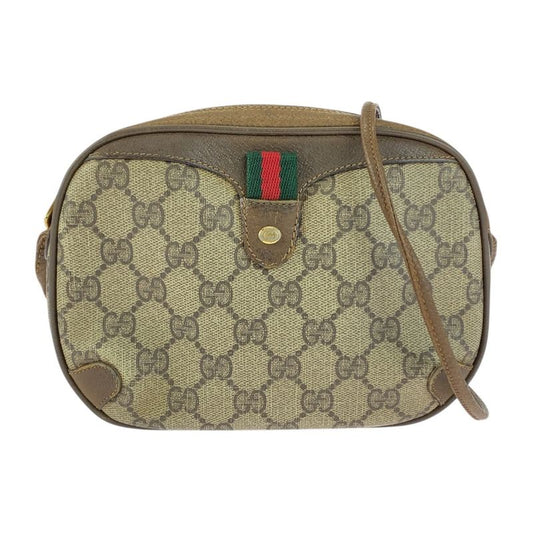 Gucci Vintage Sherry Line Beige Brown GG Supreme Canvas 89 02 066 Shoulder Bag
