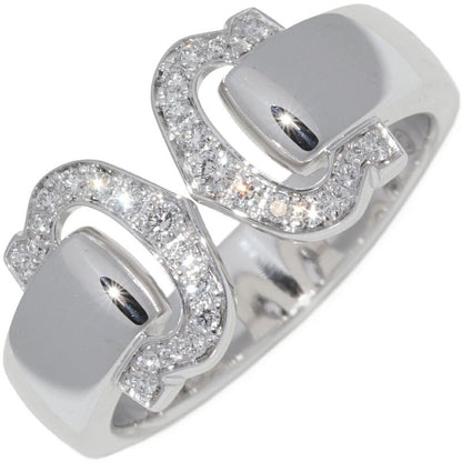 Cartier Ring 18K White Gold 30P Diamonds 2C Boucle Ruche Ring