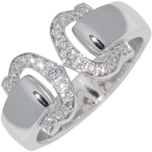 Cartier Ring 18K White Gold 30P Diamonds 2C Boucle Ruche Ring