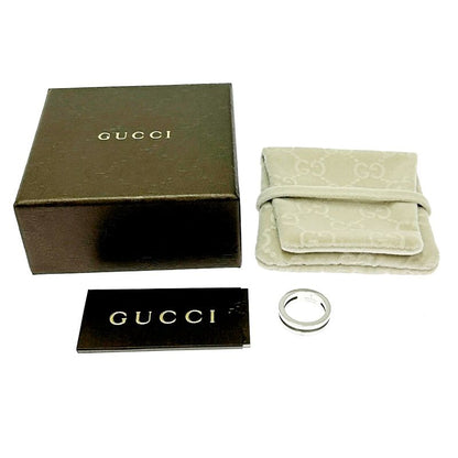 Gucci Silver Logo Double Line Ring 5.6g 925 Engraved 415164 Ring