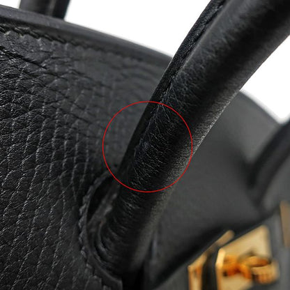 Hermes Handbag Birkin 35 Fjord Black Gold Hardware Black H Engraved [storage