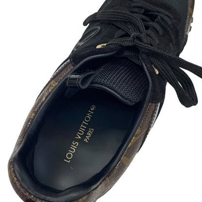 Louis Vuitton Run Away Line Monogram Sneakers Shoes Leather Patent Suede Black